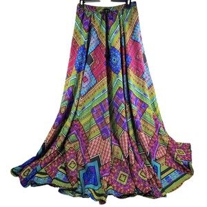Truth NYC Full Maxi Skirt Multicolor Mosaic Geometric Aztec Bohemian Flowy S
